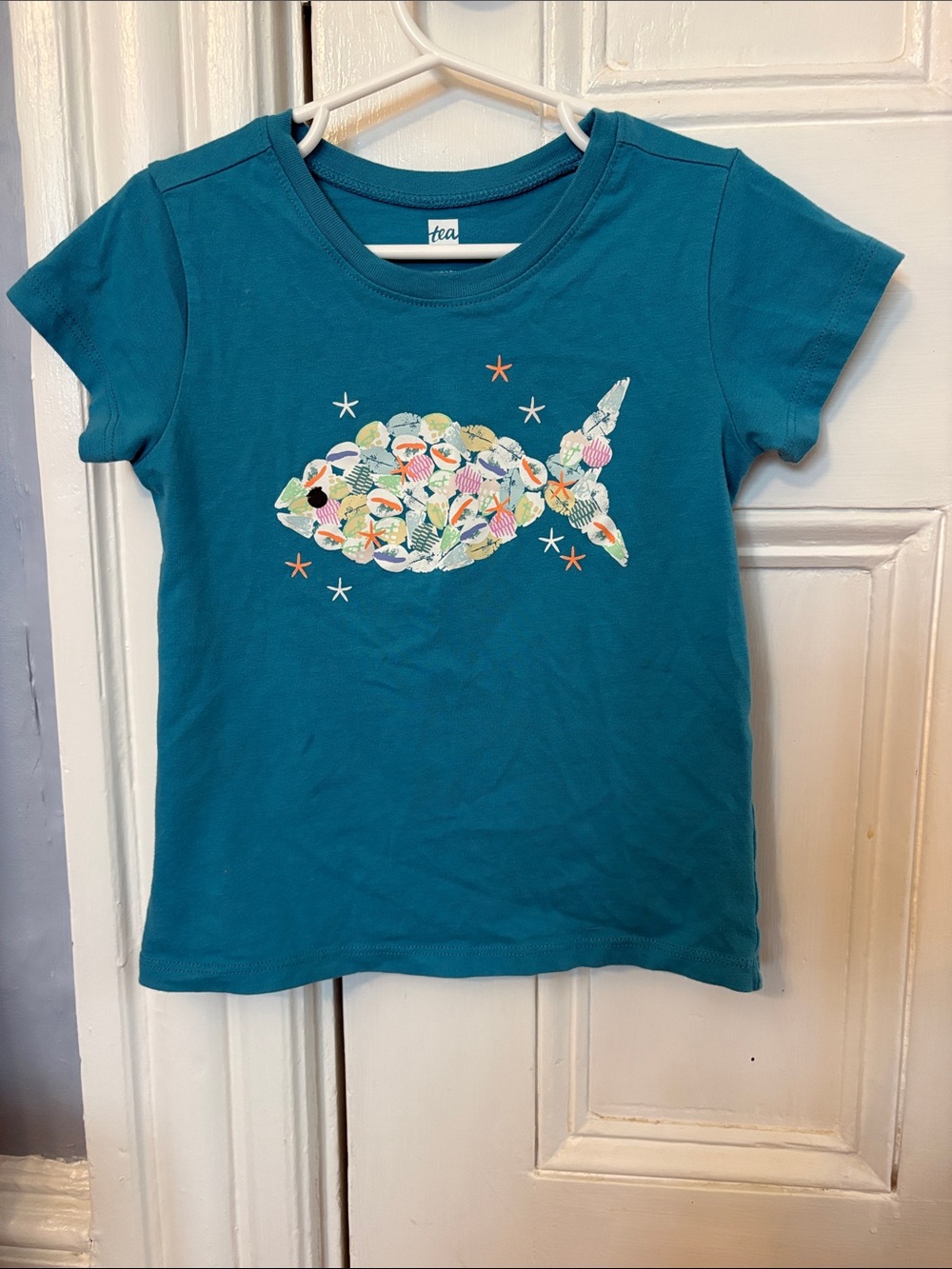 Tea Collection Teal Short-Sleeve Fish Graphic Tee